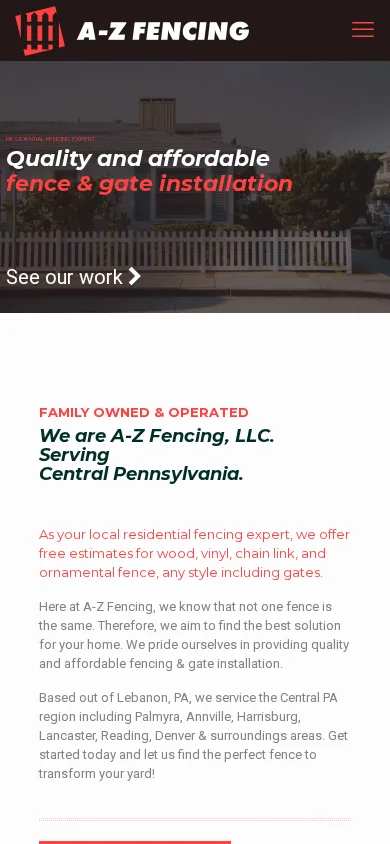 A-Z Fencing on mobile