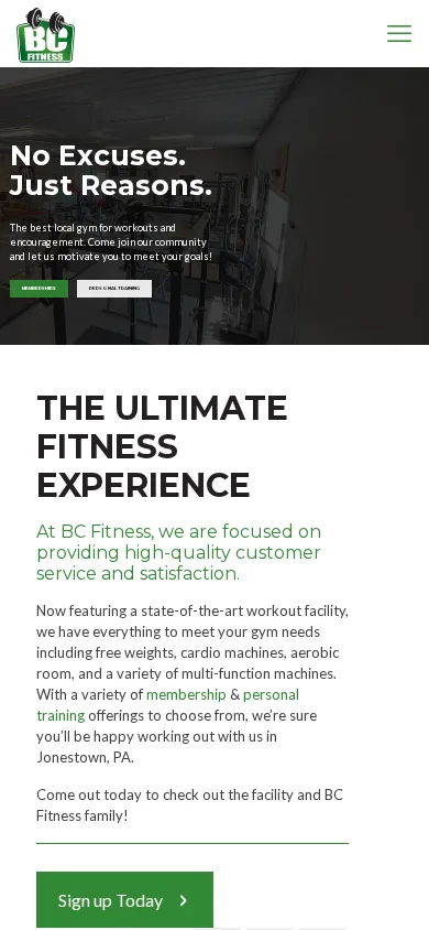 BC Fitness Gym on mobile