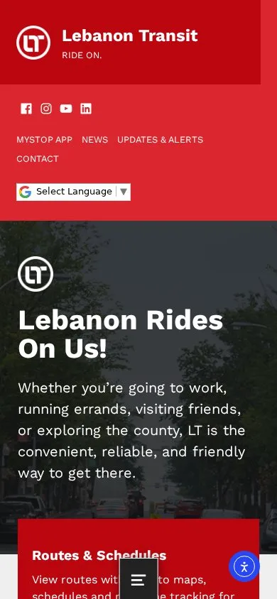 Lebanon Transit on mobile