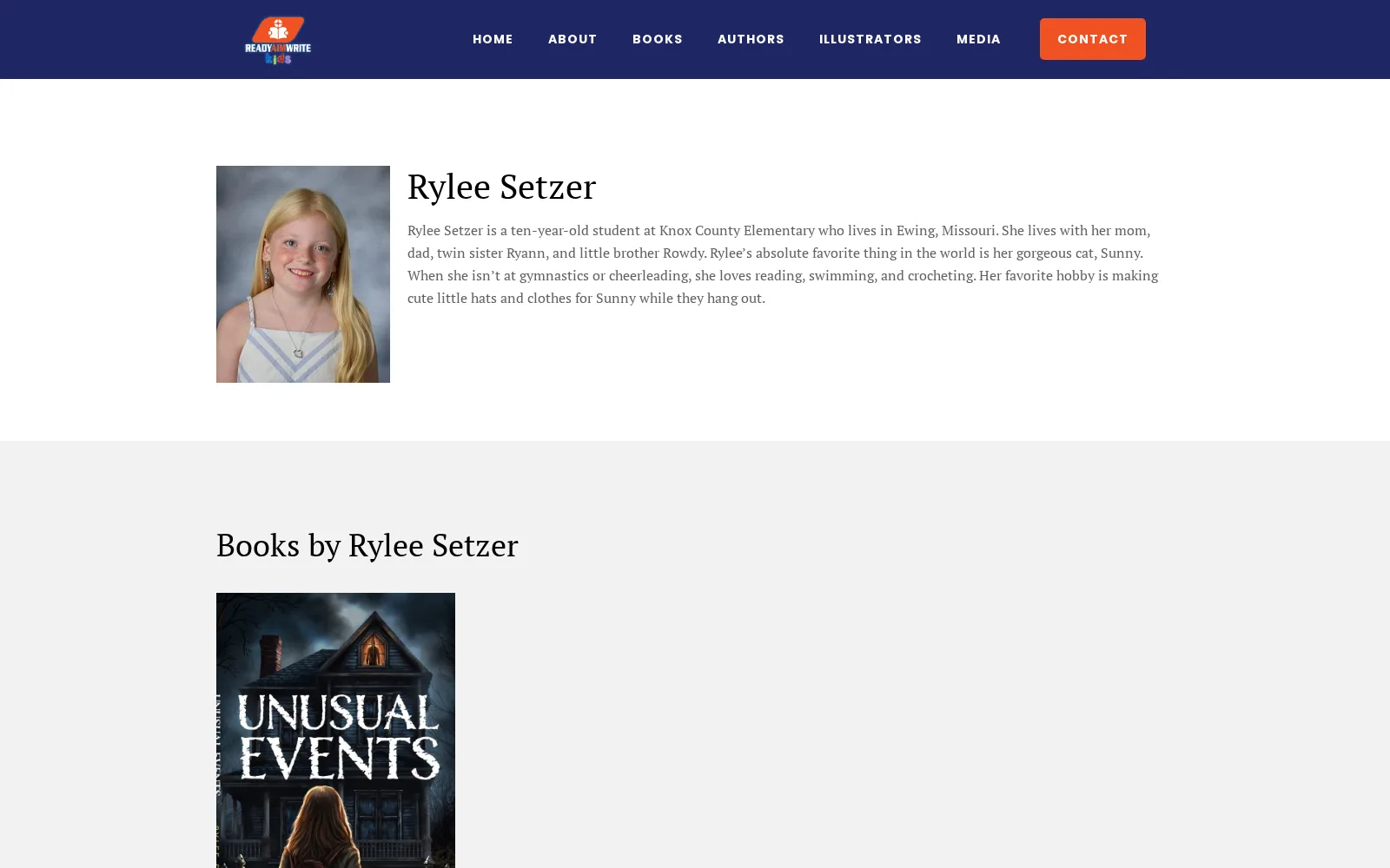 Every published author gets a profile page with their own bio and photo.