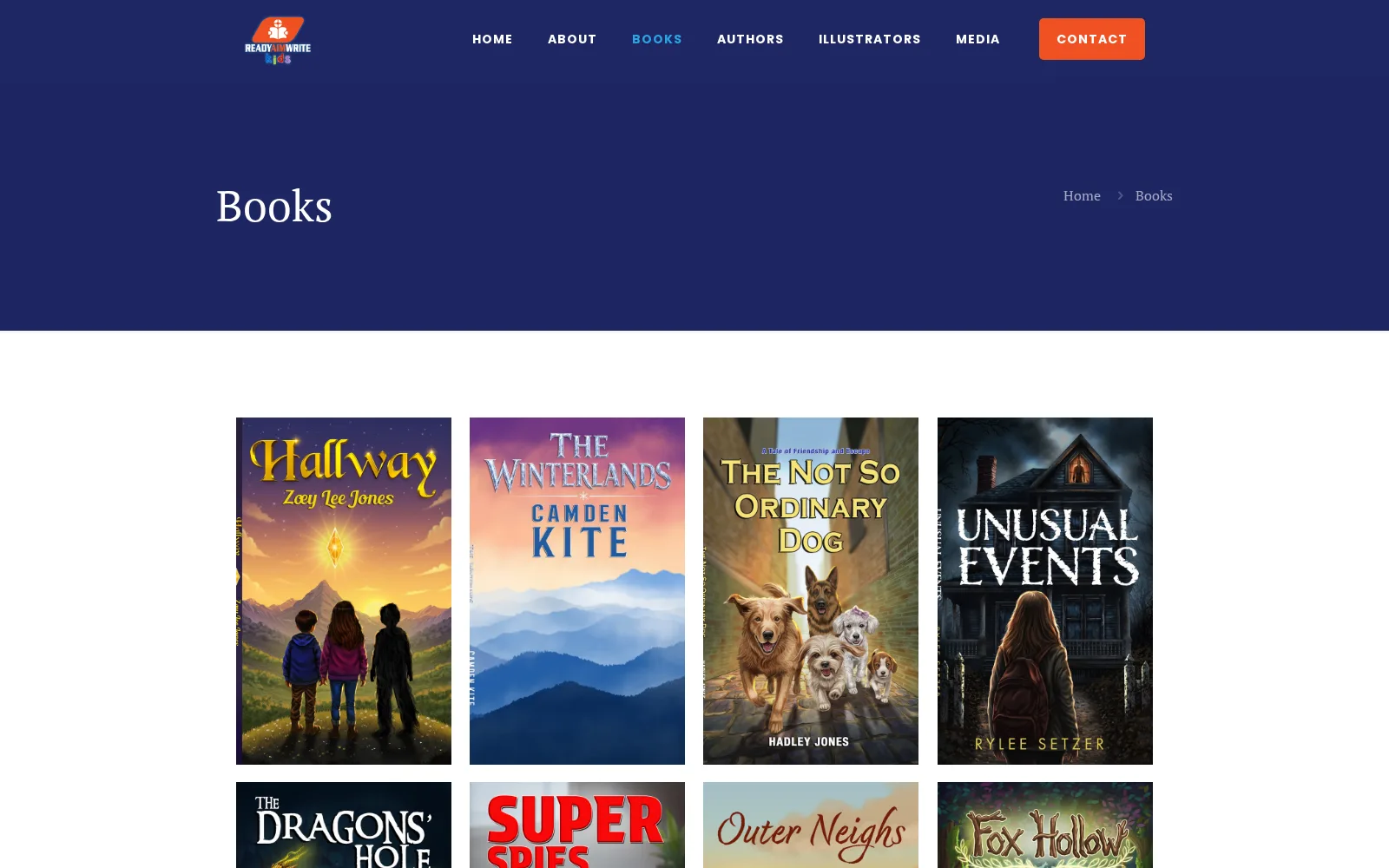The full catalog of published kid-authored books.