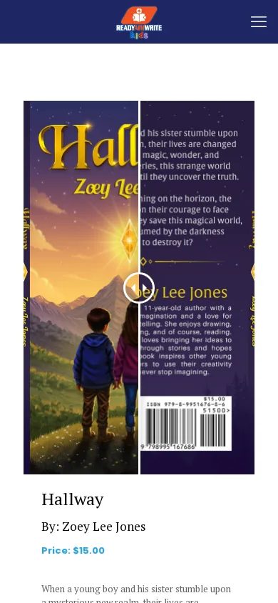 Each book's own page: front and back cover art, pricing, and a working PayPal checkout. on mobile