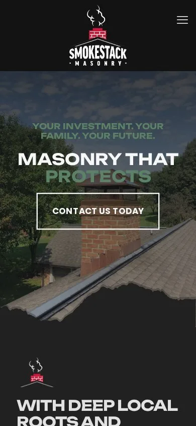 Smokestack Masonry on mobile